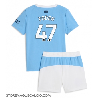 Manchester City Phil Foden #47 Maglia Gara Casa Repliche 2025-26 Bambino